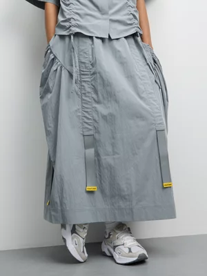 Anatomy Ladies Midi Pocketed Grey Skirt 