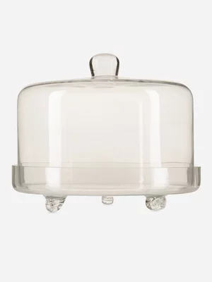 Glass Serveware Cake Stand 3 Feet Glass Dome 23X28cm