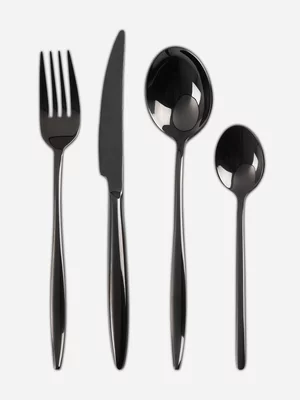 Sleek Cutlery 16 Piece Set Black