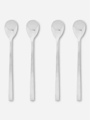 Contemp Cutlery Soda Spn Hangsell Setof 4 Silver