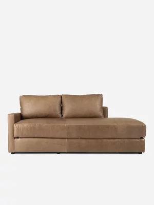 Delia Leather Sleeper Couch Codiac Taupe