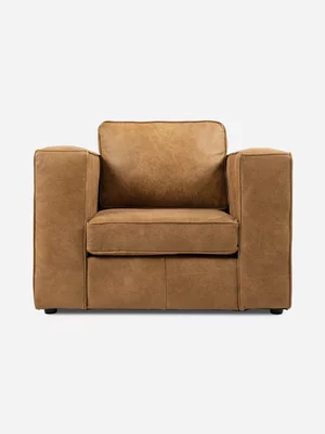 Huxley 1 Seater Couch Kalahari Leather Brown