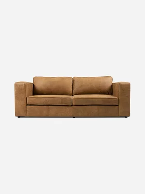 Huxley 3 Seater Couch Kalahari Leather Charcoal