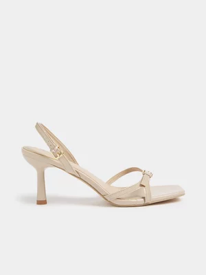 Jet Women's Nude Buckle Kitten Heel