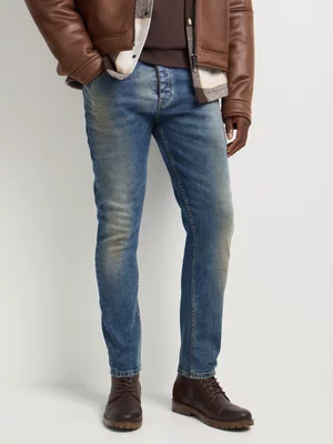 Relay Jeans Men's Skinny Dirty Wash Blue Denim 