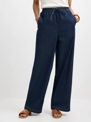 Exact Women's Dark Raw Wash Pull-On Denim Pants