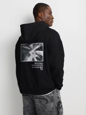 Markham Men's Oversized Fit Black Hoodie