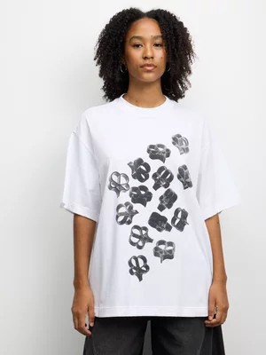 Anatomy Women;s 3d Logo Graphic White T-shirt