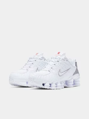 Nike Women's Shox TL White/Silver/Orange Sneaker