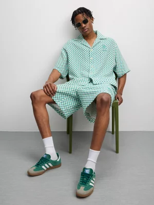 Redbat Athletics Men's Knit Button-Through Green Shirt