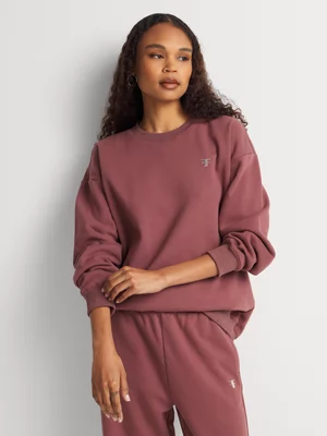 Embossed Print Oversized Sweat Top