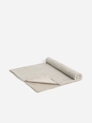 Jet Home Grey Jacquard Stripe Blanket 220x200cm
