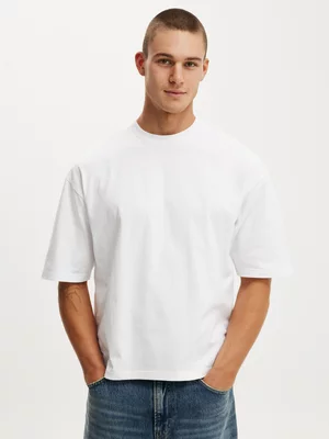 Men's Cotton On White Cropped Fit T-shirt
