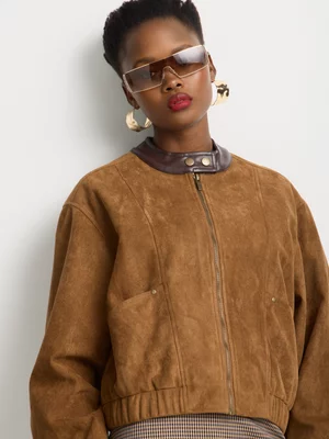 Luella Suede-look Oversize Bomber Jacket