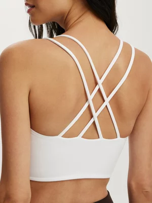 Cotton On Women's White Active Ultra Soft Bonded Strappy Tank Top