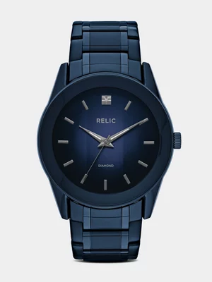 Relic By Fossil Rylan Blue Plated Stainless Steel Bracelet Watch