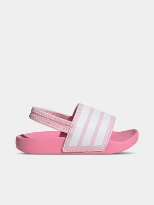 Toddlers adidas Adilette Estrap Pink/White Slides