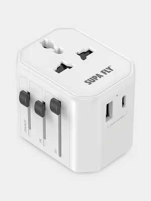 Supa Fly Travel Adapter With 2 Ports