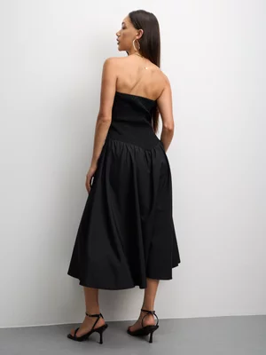 The FIX Women's Black Bandeau Corset Dress