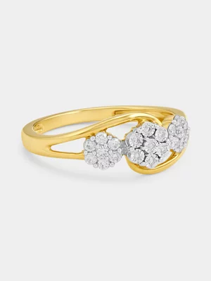 Yellow Gold Diamond Round Trilogy Ring