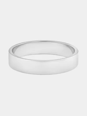 White Gold Flat Wedding Band 