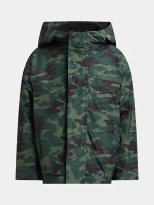 Exact Older Boy's Fatigue Camo Print Parka Jacket With Bag