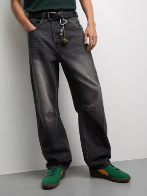 Redbat Men's Black Barrel Jeans