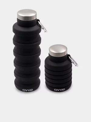Civvio Silicone Collapsible 500ml Black Flask