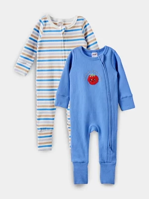 Cotton On Baby 2 Pack The Long Sleeve Zip Romper