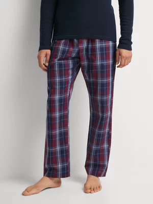 Markham Men's Check Navy/Burgundy Sleepwear Pants  