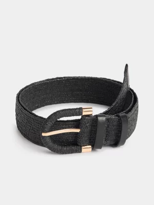Jet Women’s Black Straw Belt