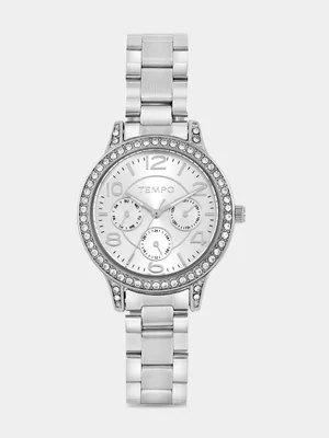Tempo Silver Plated Silver Tone Dial Bracelet Watch