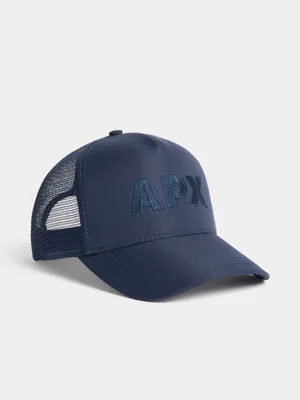 Mens APX Navy Trucker Cap