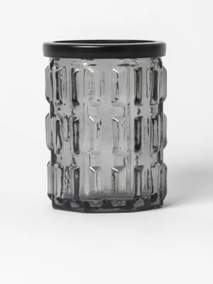 Black Glass Block Pattern Tumbler