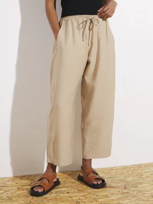 Women's Canvas Barrel Leg Drawcord Pants