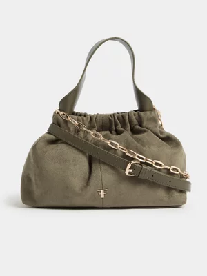 FF Suedette Scrunchy Top Handle Bag