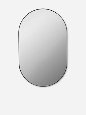  Pill Shape Mirror Black 80 x 50cm