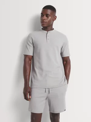 Markham Men's Knit Waffle Grey Sleepwear Shorts