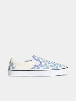 Vans Women's Checkerboard Classic Slip-On Rhinestone/Glacial Slate Sneaker