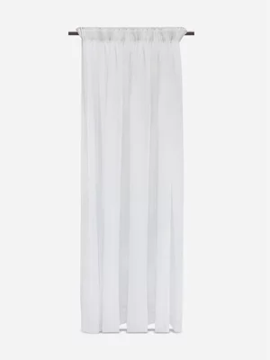 Volpes Crushed Voile White Taped Unlined Curtain
