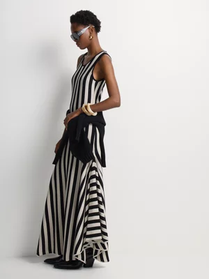 Striped Fit & Flare Knitwear Dress