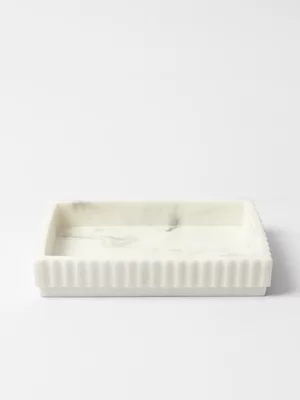 Soap Dish Fluted Marble Look