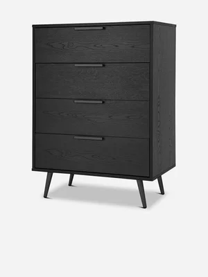Self Assembly Unfold Vienna Chest Of 4 Drawers Black