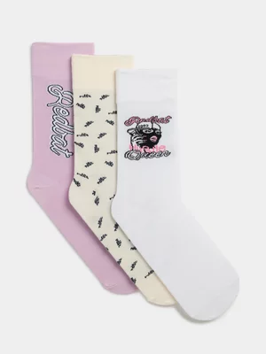 Redbat Unisex Queen Fashion 3-Pack Multicolour Socks 7-11
