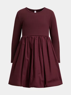 Exact Older Girl's Purple Rib Combo Bubble Dress