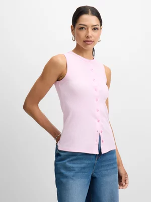 Jet Women’s Pink Rib Vest Waistcoat