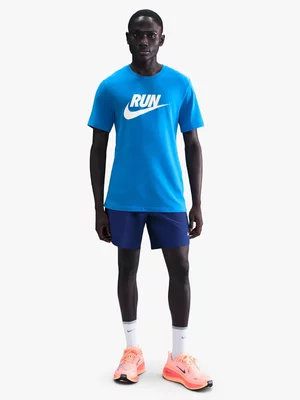 Nike Mens Dri-Fit Swoosh Blue Tee