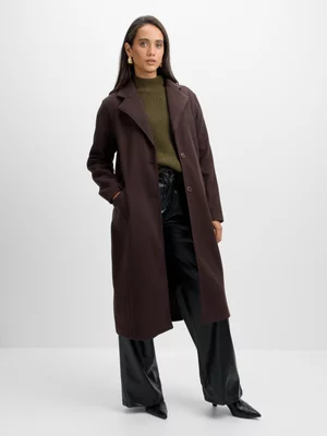 Jet Women's Brown Button Melton Coat