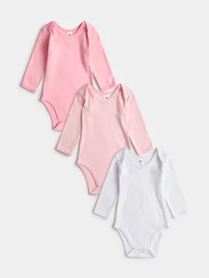 Jet Baby Girls Core 3Pk Light Pink Bodyvest