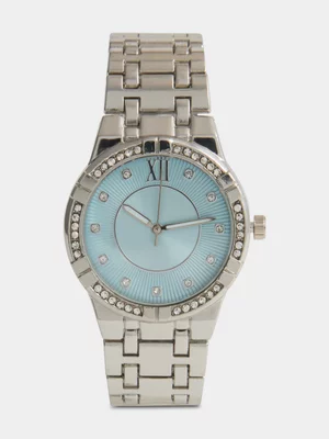 Jet Women’s Silver Watch With Stone Detail